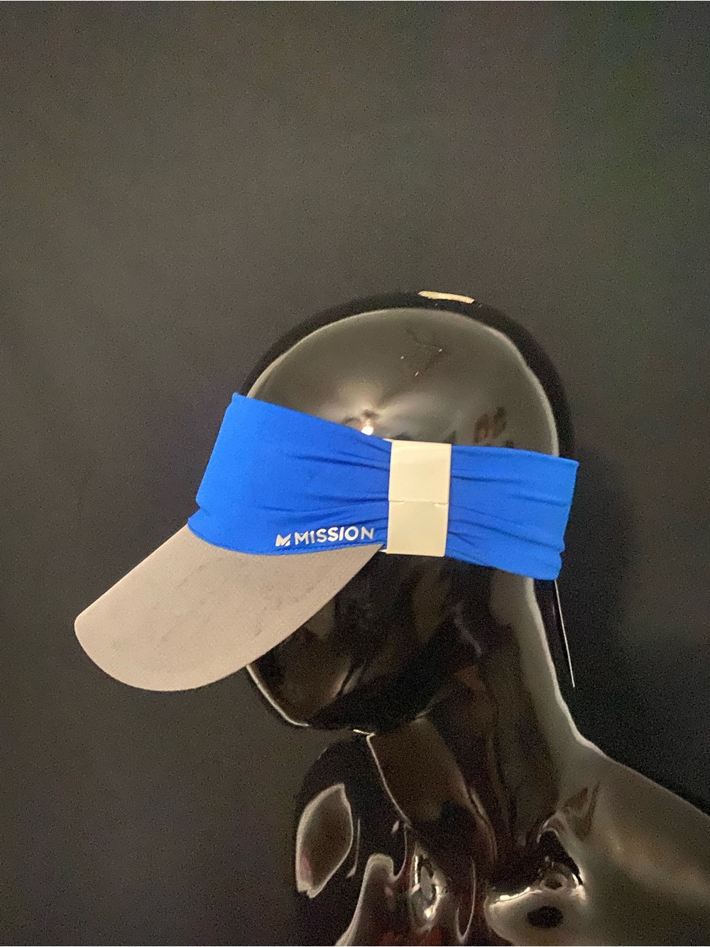 Unisex Mission Blue Athletic Visor Cooling Hat with Gray Bill
